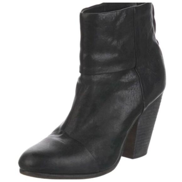 Rag & Bone classic Newbury black leather ankle booties size 39/9 - Picture 1 of 12